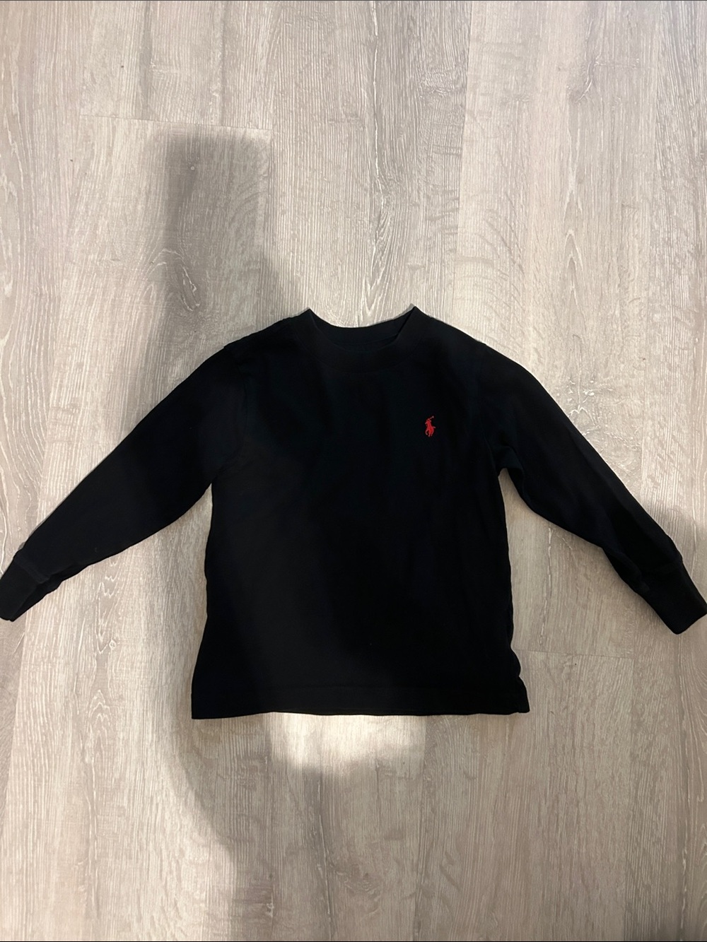 Polo by Ralph Lauren Black Crewneck Top with Red Pony